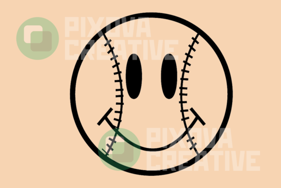 Baseball Smiley Graphic: T-Shirt Designs & Graphics