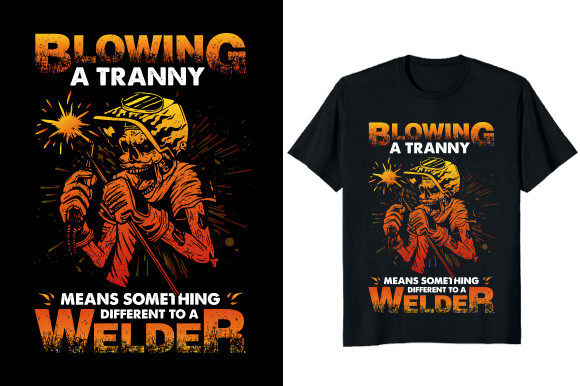 Blowing Welder Graphic T-Shirt Designs & Graphics