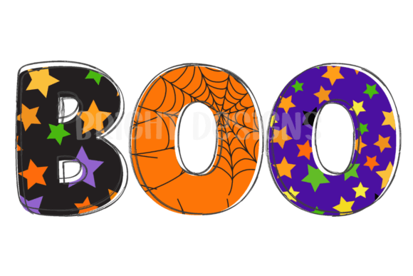 Boo Halloween Word Art Graphics for T-Shirt Designs