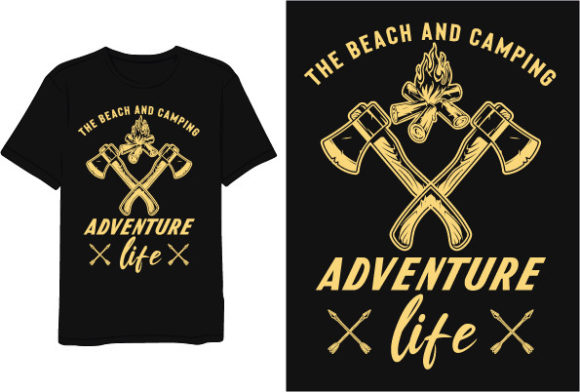 Camping Graphic Vintage T-Shirt Designs & Graphics