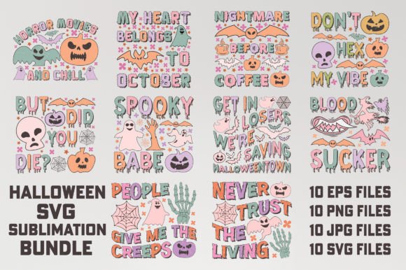 Halloween Sublimation Bundle SVG Graphic for T-Shirt Designs