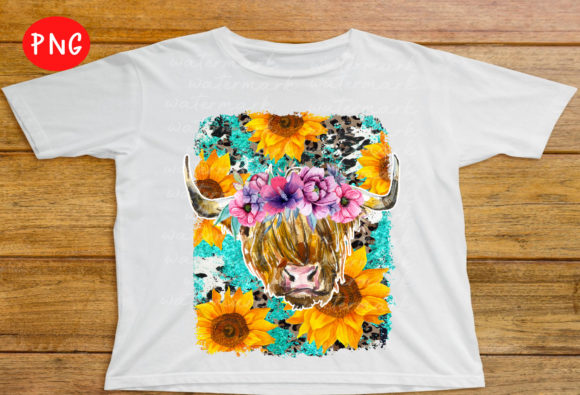Highland Cow PNG: Graphics for T-Shirt Designs
