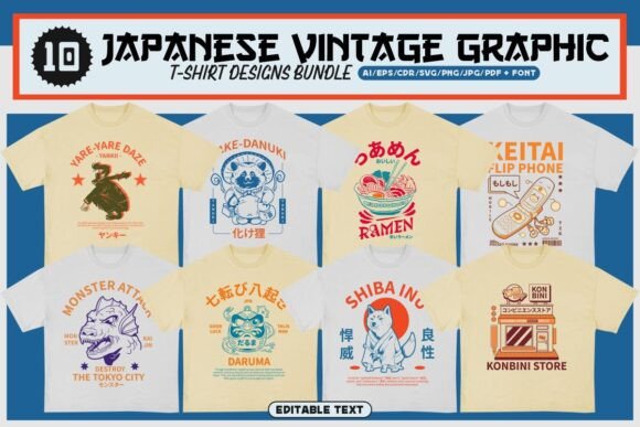 Japanese Vintage Graphics for T-Shirt Designs