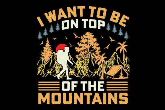 Mountains Retro Hiking Graphic for T-Shirt Designs