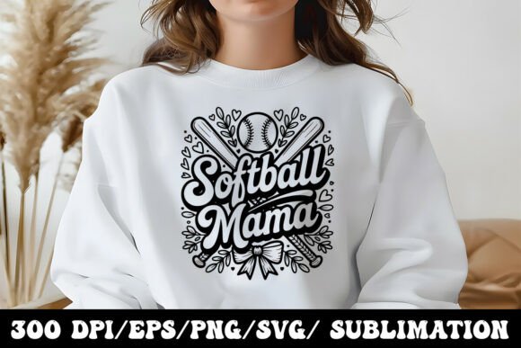 Softball Mama Graphics for T-Shirt Designs