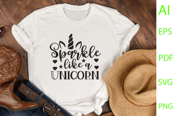 Sparkle Unicorn SVG for Graphics & T-Shirt Designs
