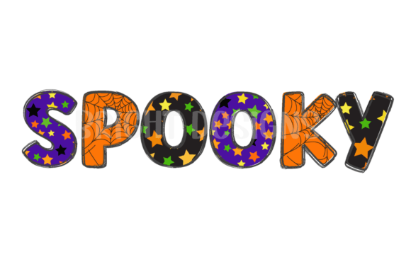 Spooky Halloween Word Art Graphics for T-Shirt Designs
